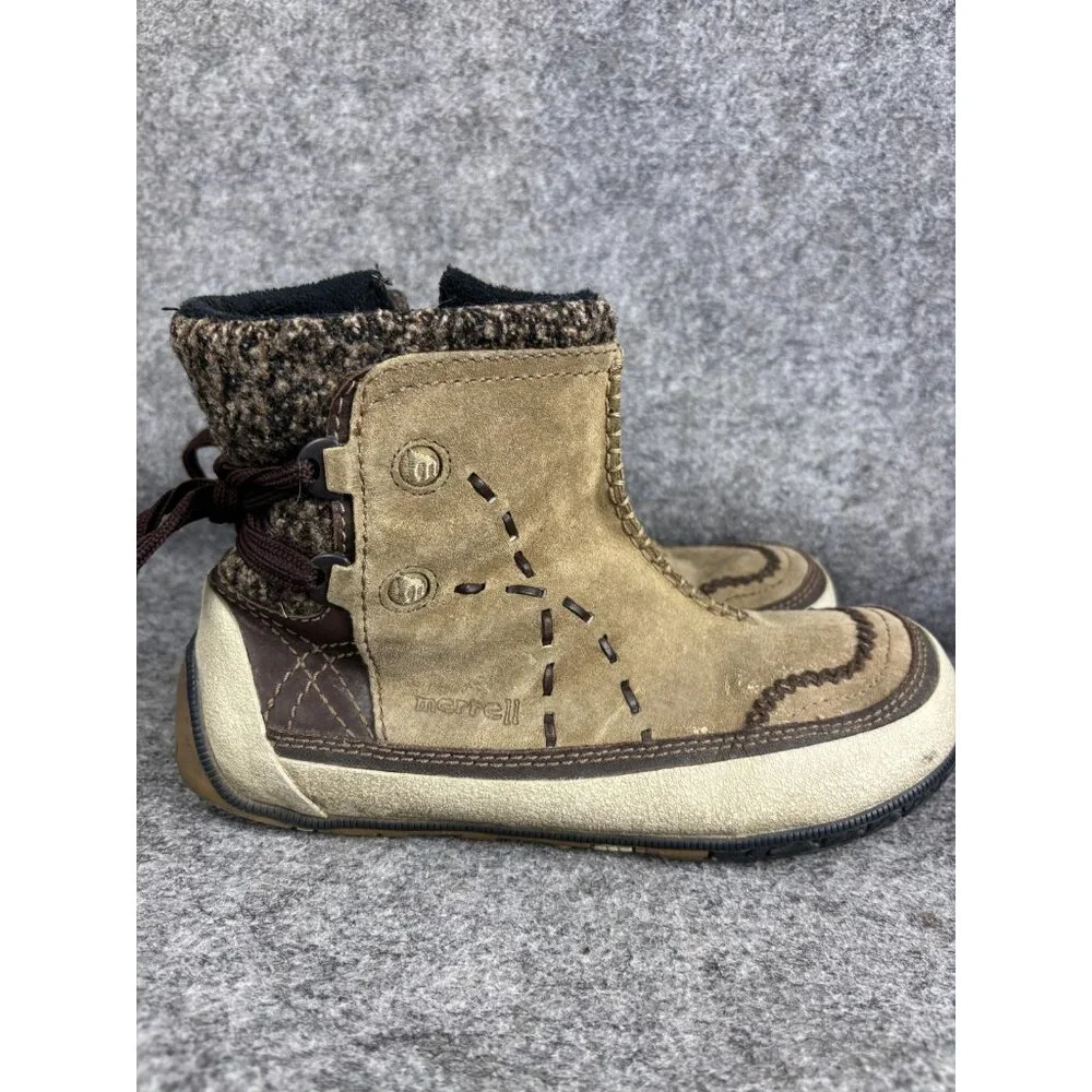 Merrell‎ Puffin Mtn Boots Womens Size 9.5 Brown Suede Ankle Winter Snow Booties